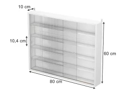 Expositor de parede branco 80x10x60 showla