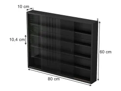 Expositor de parede preto 80x10x60 showla
