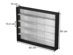Expositor de parede preto/branco 80x10x60 showla