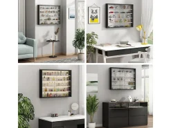 Expositor de parede preto/branco 80x10x60 showla