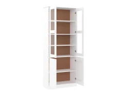 Expositor portas vidro ALTA 77x35x186,5 cm pinho maciço branco PT432168