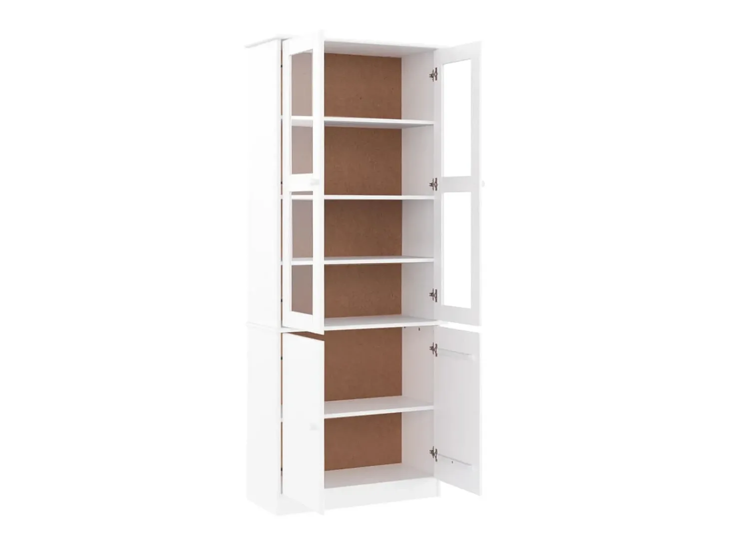 Expositor portas vidro ALTA 77x35x186,5 cm pinho maciço branco PT432168