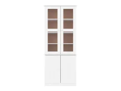 Expositor portas vidro ALTA 77x35x186,5 cm pinho maciço branco PT432168