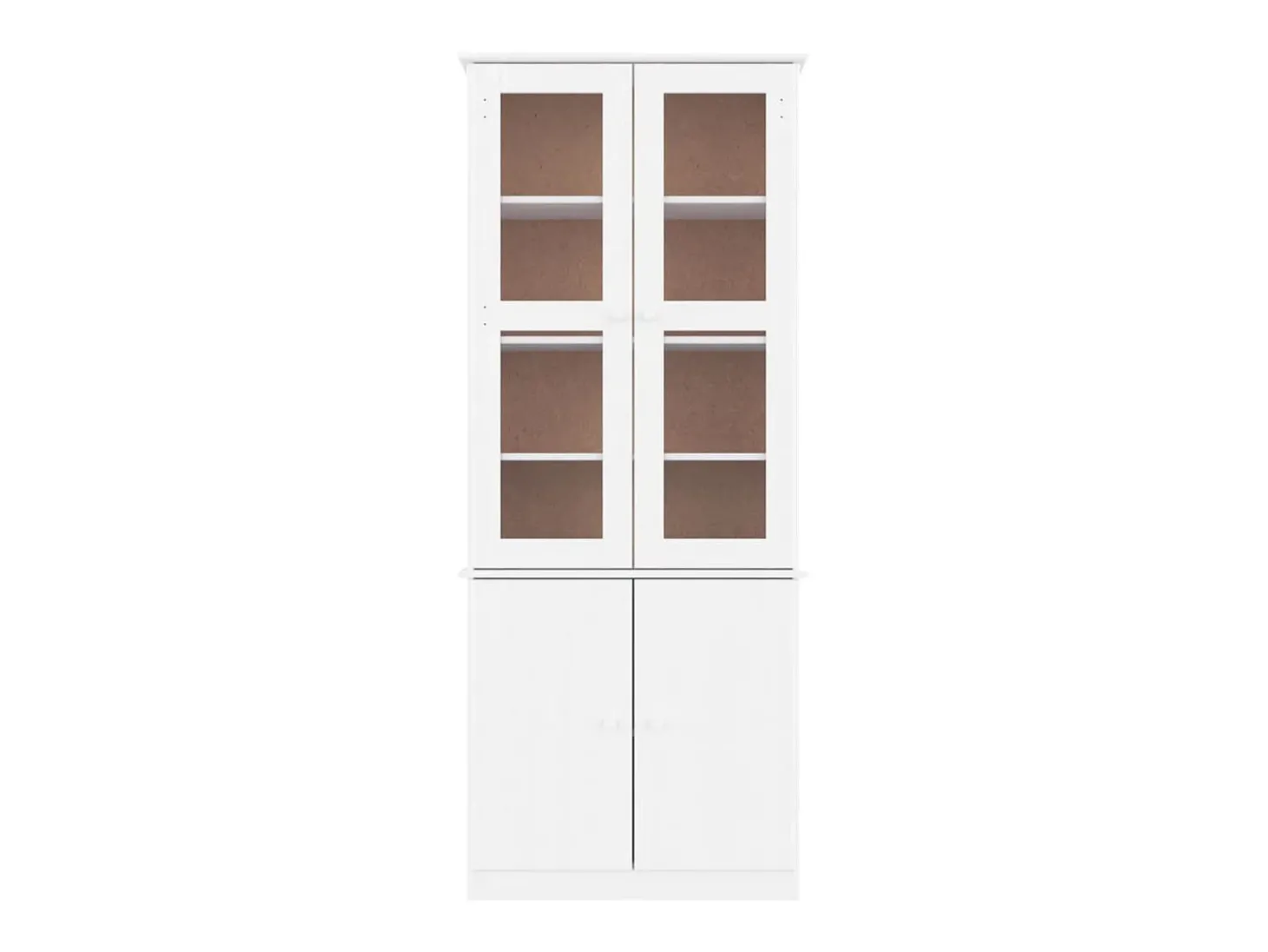 Expositor portas vidro ALTA 77x35x186,5 cm pinho maciço branco PT432168