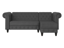 Felix | Sofá-cama Chaise Longue em PU cinzento