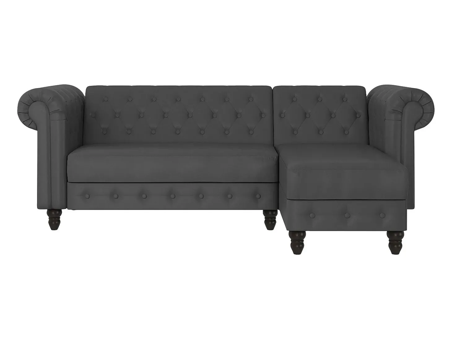 Felix | Sofá-cama Chaise Longue em PU cinzento