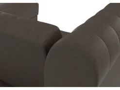 Felix | Sofá-cama Chaise Longue em microfibra castanho escuro