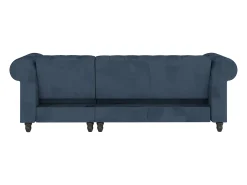 Felix | Sofá-cama com chaise longue em veludo azul
