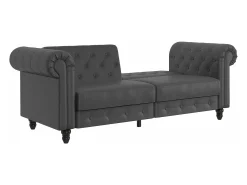 Felix | Sofá-cama de 3 lugares PU cinzento