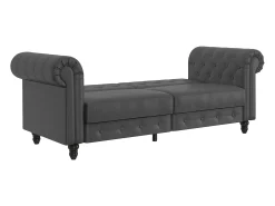 Felix | Sofá-cama de 3 lugares PU cinzento