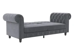Felix | Sofá-cama de 3 lugares em veludo antracite