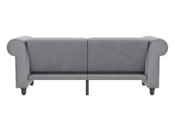 Felix | Sofá-cama de 3 lugares em veludo cinzento claro