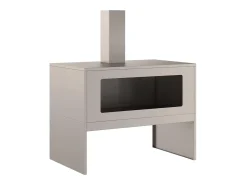 Fire Pit Castanho 80 x 50 x 96 cm Aço resistente às intempéries