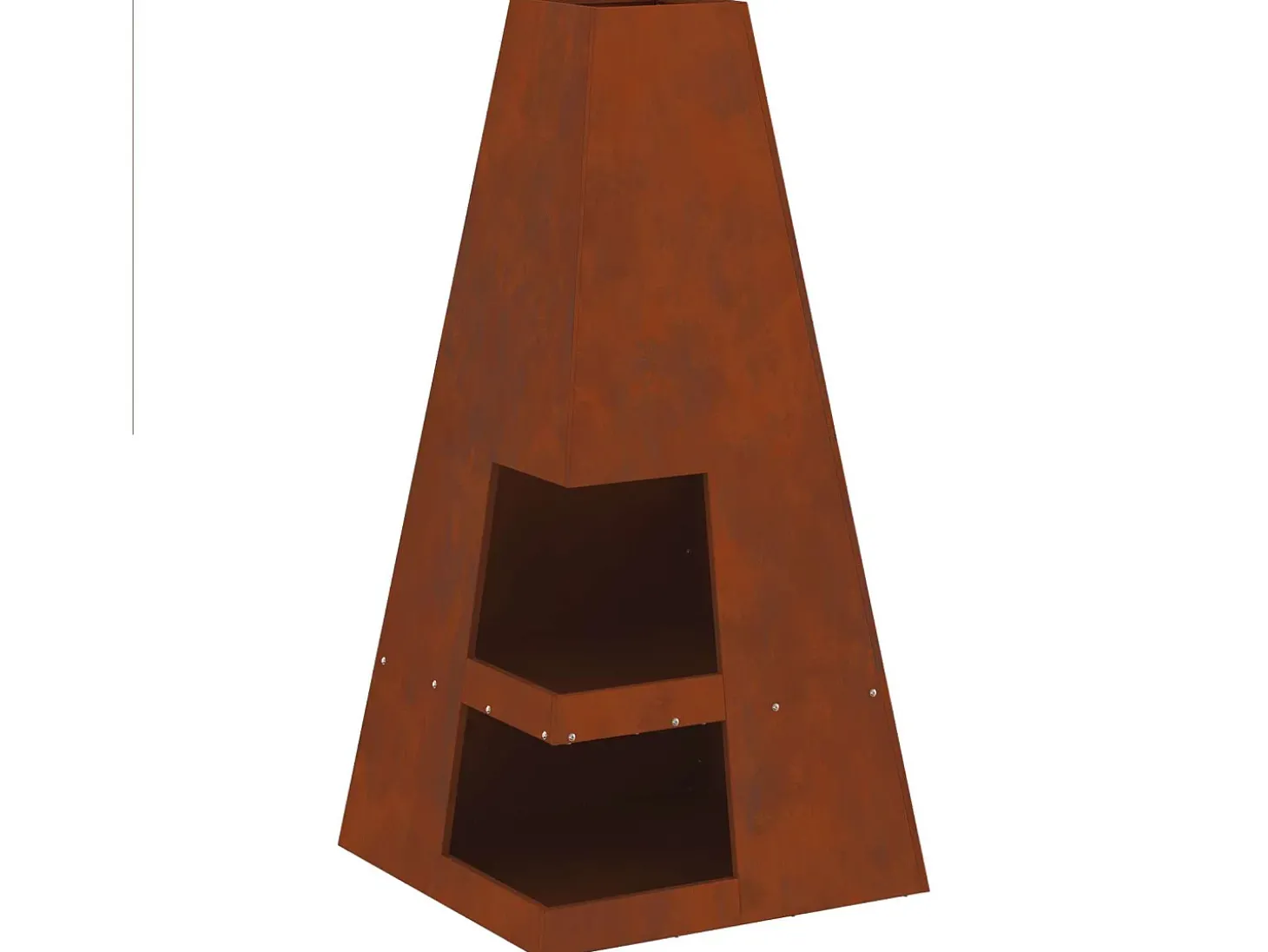 Fire Pit Castanho 50 x 50 x 100 cm Aço