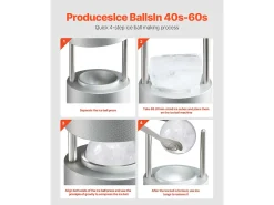 Forma de Gelo SucceBuy Prensa de Gelo, Kit de Máquina de Gelo de 5.3 cm para Uísque, Prata, Ideal para Bebidas e Festas