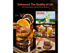 Forma de Gelo SucceBuy Prensa de Gelo, Kit de Máquina de Gelo de 5.3 cm para Uísque, Prata, Ideal para Bebidas e Festas