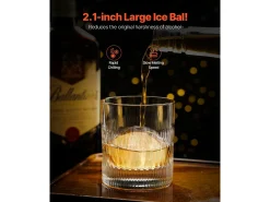 Forma de Gelo SucceBuy Prensa de Gelo, Kit de Máquina de Gelo de 5.3 cm para Uísque, Prata, Ideal para Bebidas e Festas