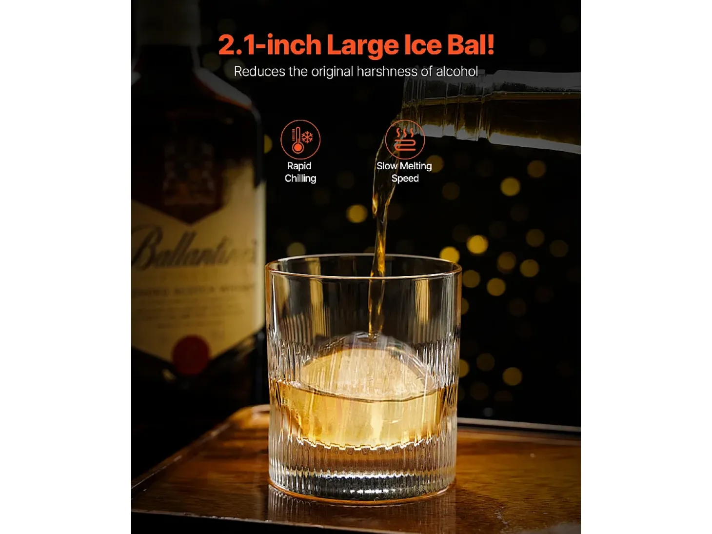 Forma de Gelo SucceBuy Prensa de Gelo, Kit de Máquina de Gelo de 5.3 cm para Uísque, Prata, Ideal para Bebidas e Festas