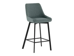 Fox - Banqueta de tecido preto - Conjunto de 2 peças