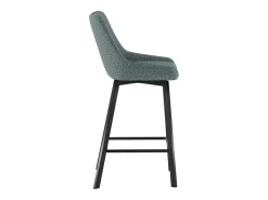 Fox - Banqueta de tecido preto - Conjunto de 2 peças