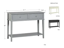 Franklin | Consola com 2 gavetas com efeito de madeira cinzenta