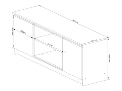 Gabinete de TV 140 cm Branco/Carvalho de Sonoma com 2 Portas e 2 Prateleiras, para Montagem DIY, 55 cm Altura, 40 cm Profundidade, Design Moderno