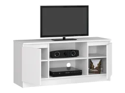 Gabinete de TV 120 cm 2D 1P Branco - Moderno e Funcional, 2 Prateleiras e Portas, Acabamento Fosco, Material Durável, Montagem Independente
