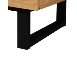 Gabinete de TV 2 gavetas 1 portas e 3 nichos - em MDF - Efeito de grão de madeira e pés de metal - 180x38x50cm