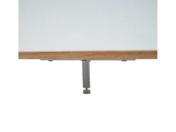 Gabinete de TV de 5 e 8 e 8 nicho, pés de madeira sólidos, 175x37x51cm, branco e natural