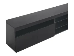 Gabinete de TV em MDF, com LED 4 modos 16 cores, 3 portas e 5 nicho, preto, 180x35x45cm