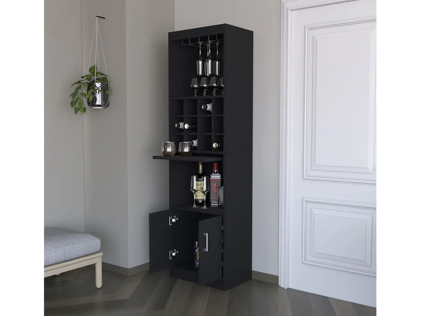 Gabinete para bar Kevil, wengué