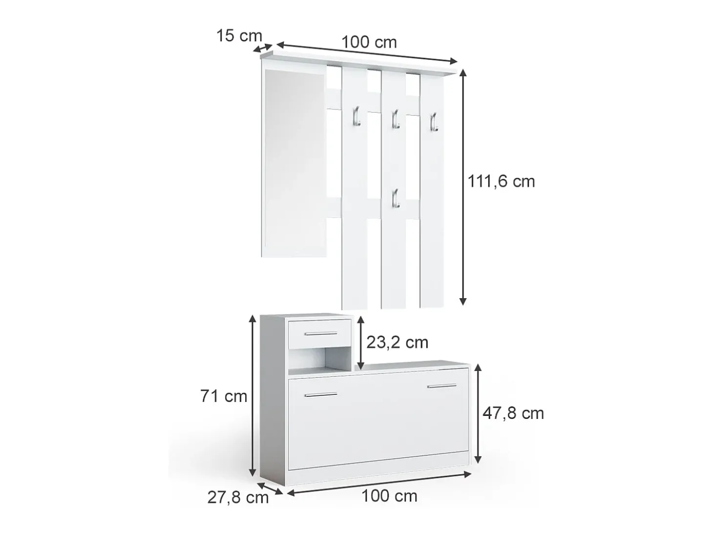 Garderobe branco 100x27.8x111.6 billy
