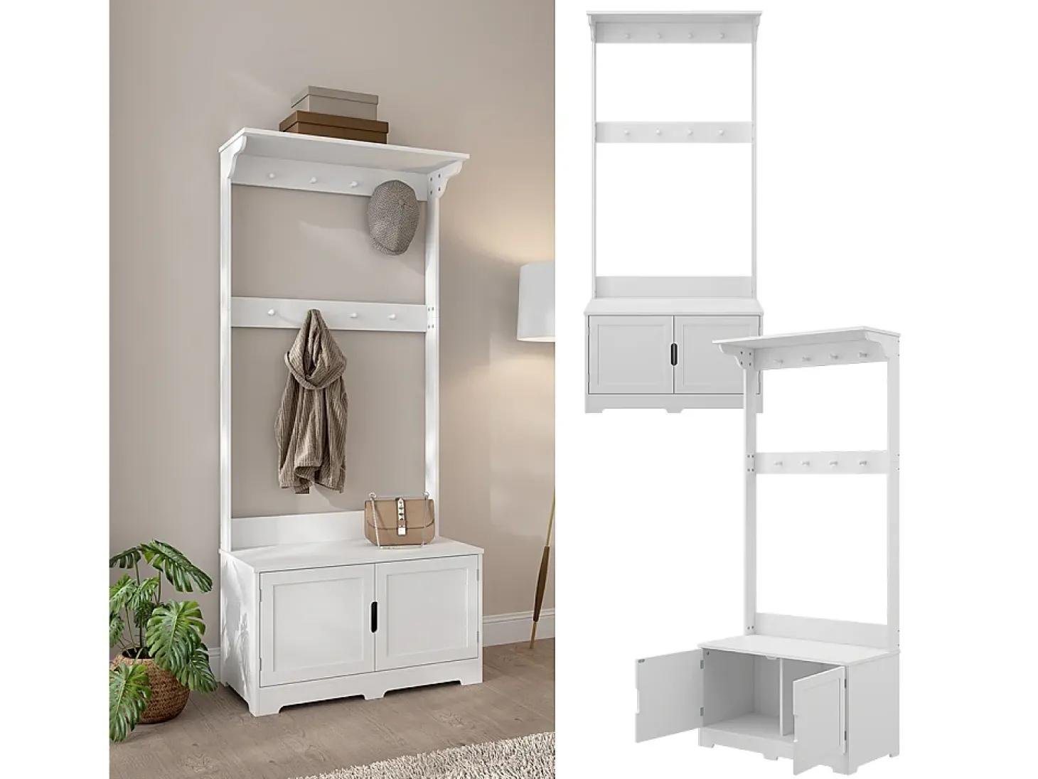 Garderobe branco 80x40x180 lysa
