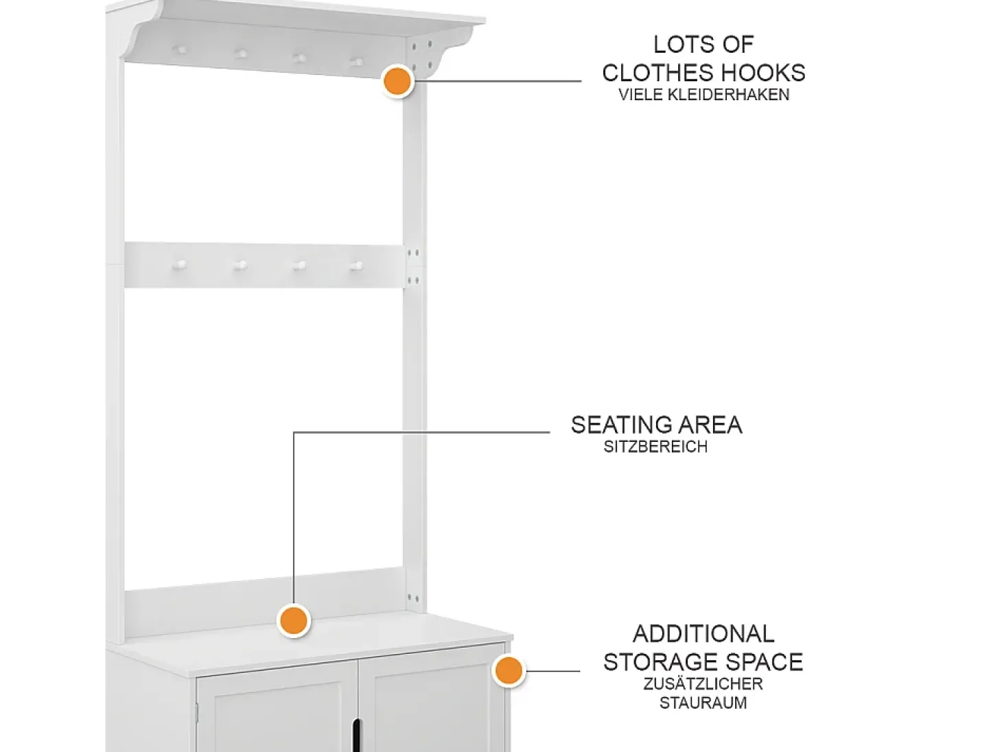 Garderobe branco 80x40x180 lysa