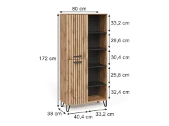 Garderobe carvalho wotan 80x38x172 amber