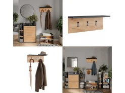 Garderobe mit Hutablage carvalho antracite/goldkraft 60x18x21.6 orlando