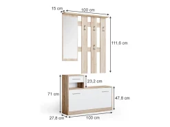 Garderobe sonoma/branco 100x27.8x111.6 billy