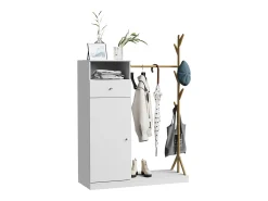 Garderobenschrank branco/bambu 100x40x145 liria