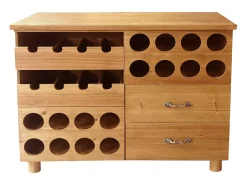 Garrafeira, armário para vinho em madeira C90 x L32 x A69 cm natural - RIOJA