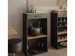 Garrafeira carvalho goldkraft/antracite 60x34.5x106 repose