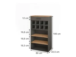 Garrafeira carvalho goldkraft/antracite 60x34.5x106 repose