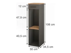 Garrafeira carvalho goldkraft/antracite 30x34.5x106 repose