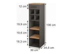 Garrafeira carvalho goldkraft/antracite 30x34.5x106 repose