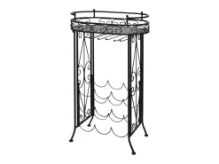 Garrafeira de metal, mesa com ganchos para 9 garrafas de vinho PT227320