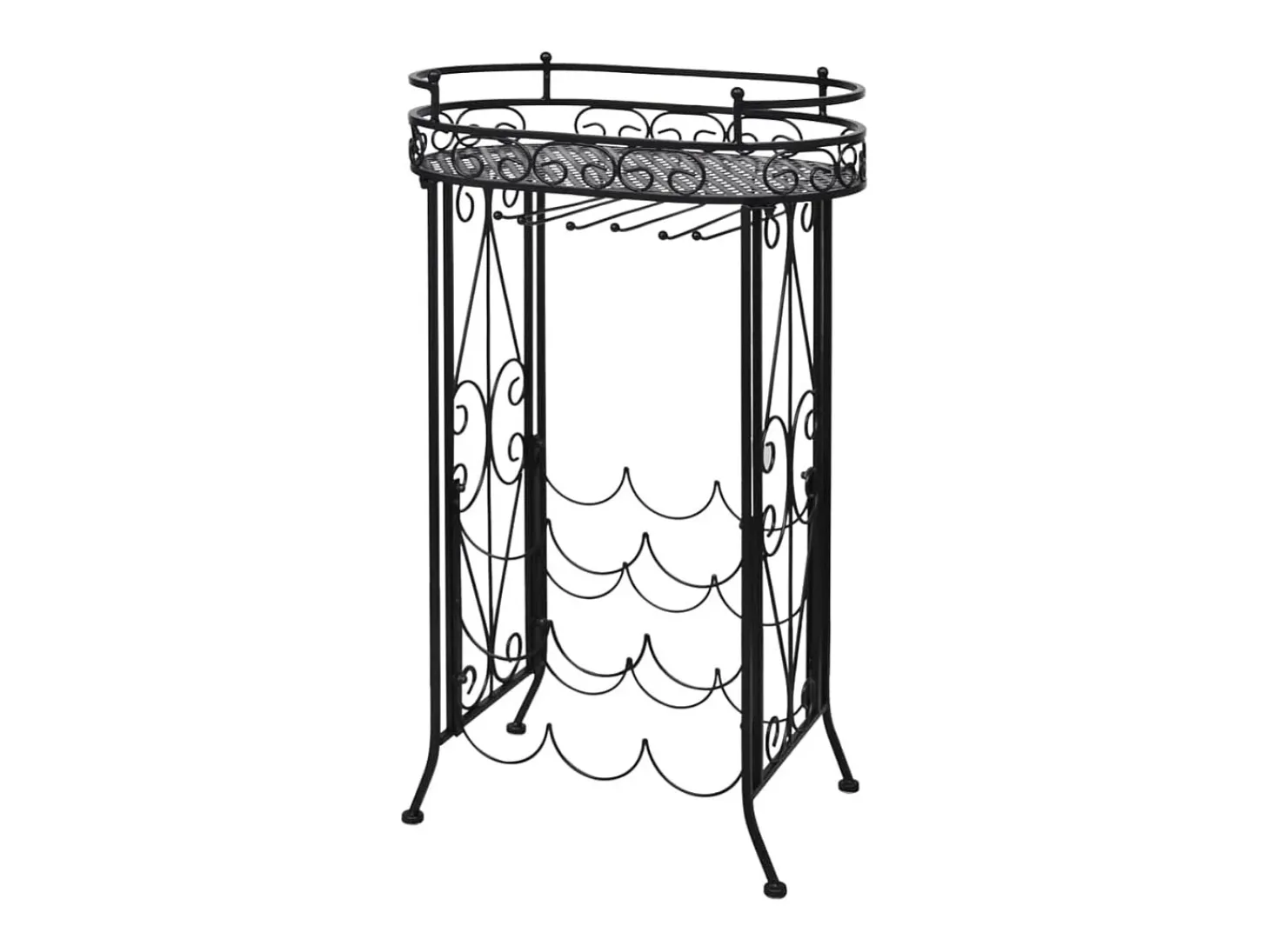 Garrafeira de metal, mesa com ganchos para 9 garrafas de vinho PT227320