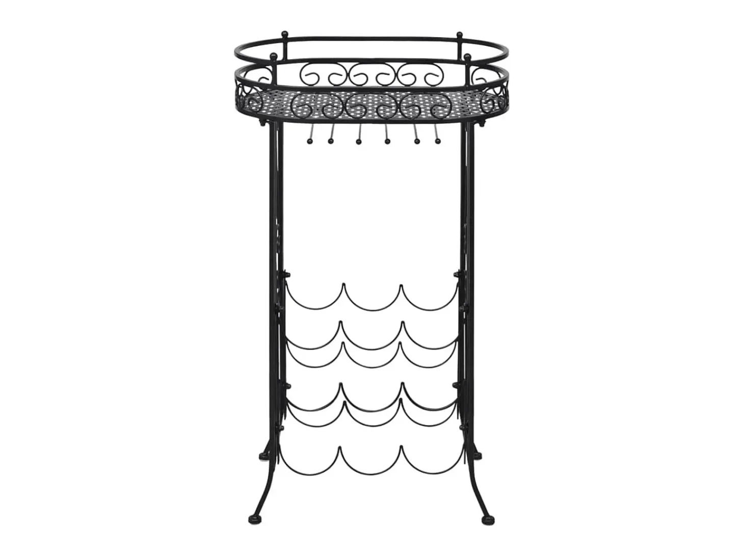 Garrafeira de metal, mesa com ganchos para 9 garrafas de vinho PT227320
