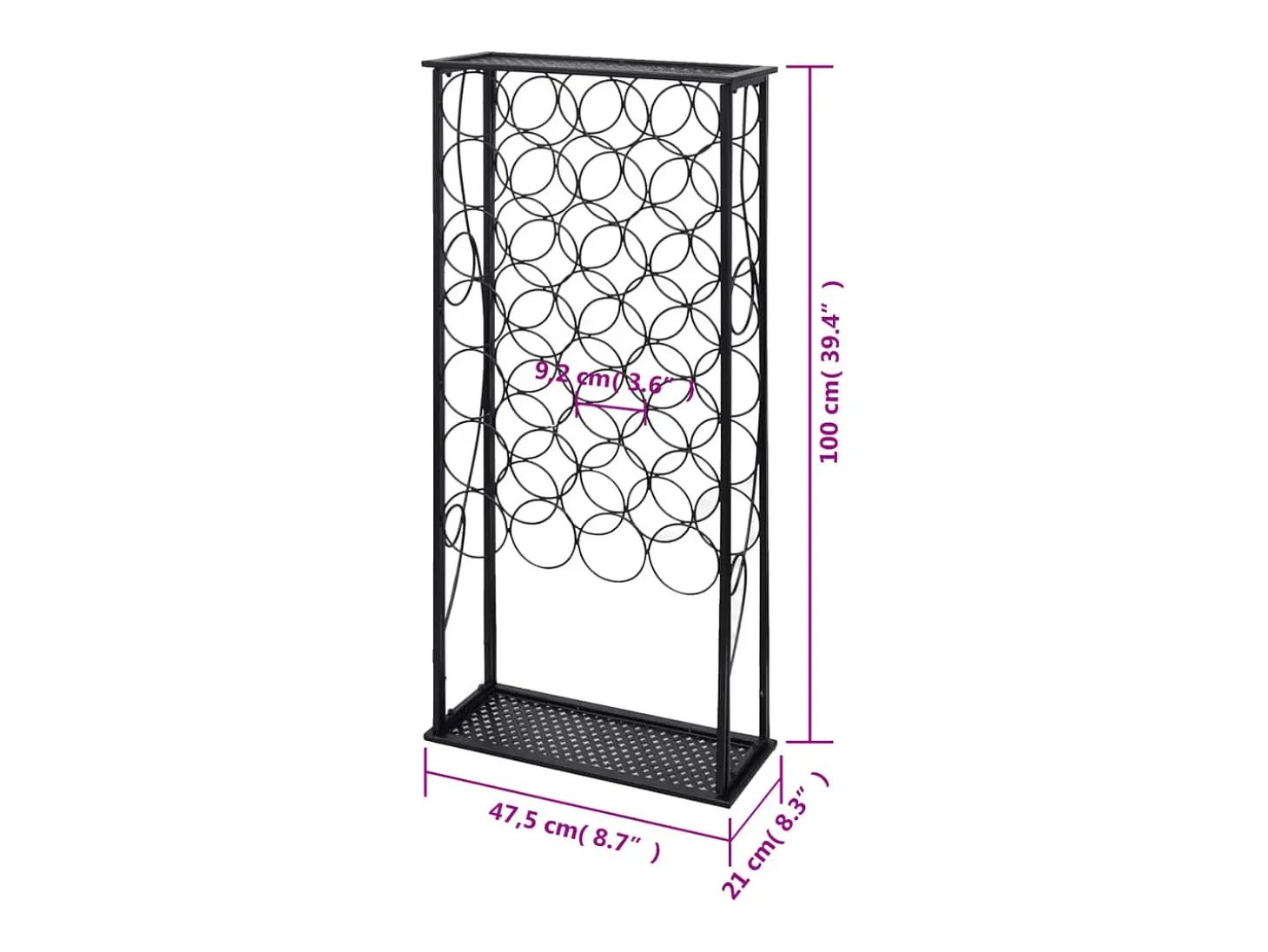 Garrafeira de metal, suporte para 28 garrafas de vinho PT849591