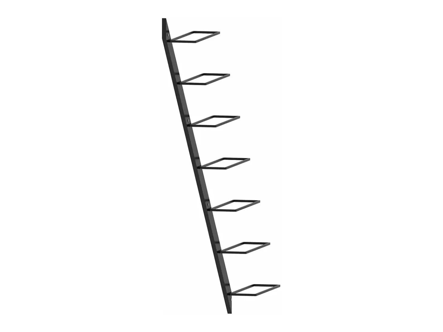 Garrafeira de parede para 7 garrafas metal preto PT553113