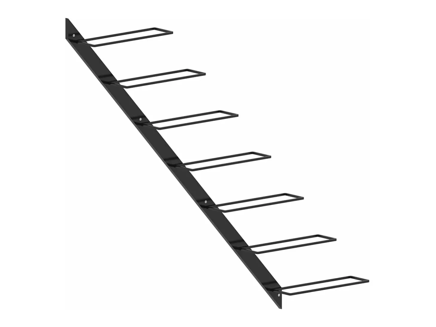 Garrafeira de parede para 7 garrafas metal preto PT553113