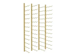 Garrafeira de parede para 36 garrafas 2 pcs ferro dourado PT832369